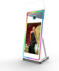 MJ's Mirror Me Photo Booth - Customizable, interactive photo booth with vibrant animations and personalized overlays for your event