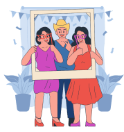 MJ's 360 Photo Booth - Bring your event to life with MJ's 360 Photo Booth, featuring custom overlays that add a personalized touch to every photo, creating fun, high-quality images and unforgettable memories. - Customized Overlays for Glam Photo Booth Southern Tier