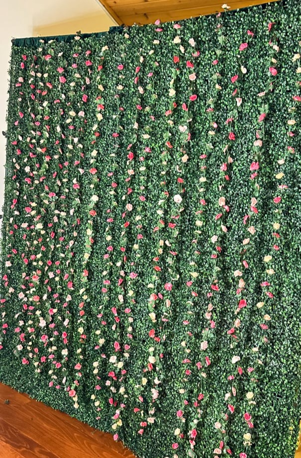 Premium Greenery Wall Backdrop for Mirror Selfie Booth Rental in Southern Tier NY