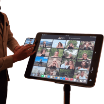 12-inch iPad sharing station for instant photo booth sharing